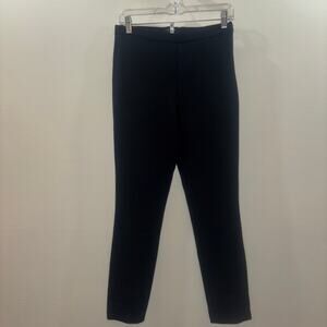St. John Black Knit Pull On Trousers Pants Size 6 Stretch Career Luxe Minimalist